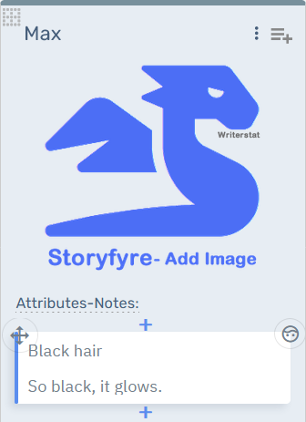Storyfyre Origin Characters: Character Attribute Hover