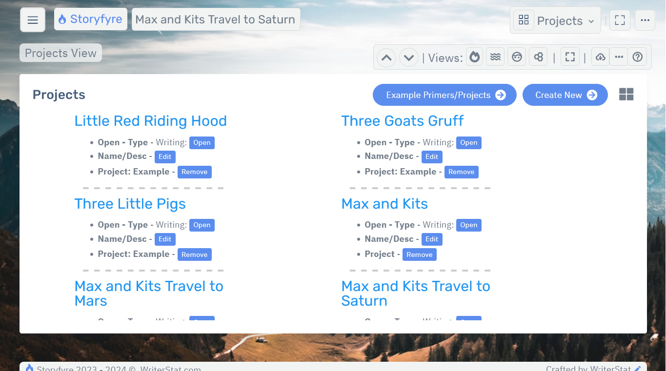 Storyfyre Origin Projects