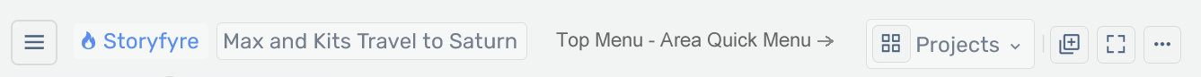 Storyfyre Origin Top Menu