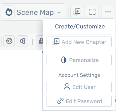 Storyfyre Origin Top Menu Ellipse Create Menu