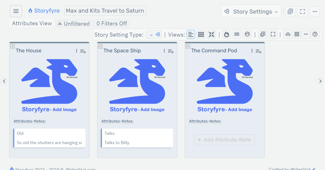 Storyfyre Origin Story Settings